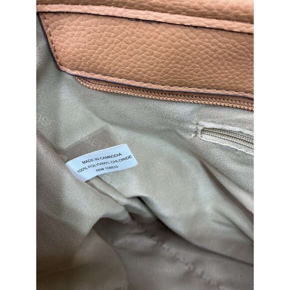 Rosetti Beige & Tan Tote Bag With Geometric Pattern & Matching Pouch - Picture 3 of 13